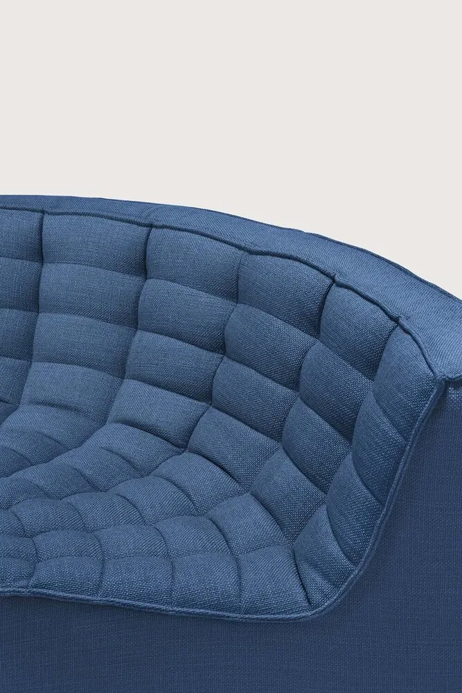 ETHNICRAFT - N701 Canapé MODULAIRE Module 2 places + module d'angle arrondi à 90° + module 3 places - Tissu Standard Bleu DETAILS ARRONDI.webp