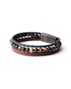 Gemini - Bracelet TRIPLE avec pierre Oeil de tigre 6 mm et cuir Nappa (3-colours)