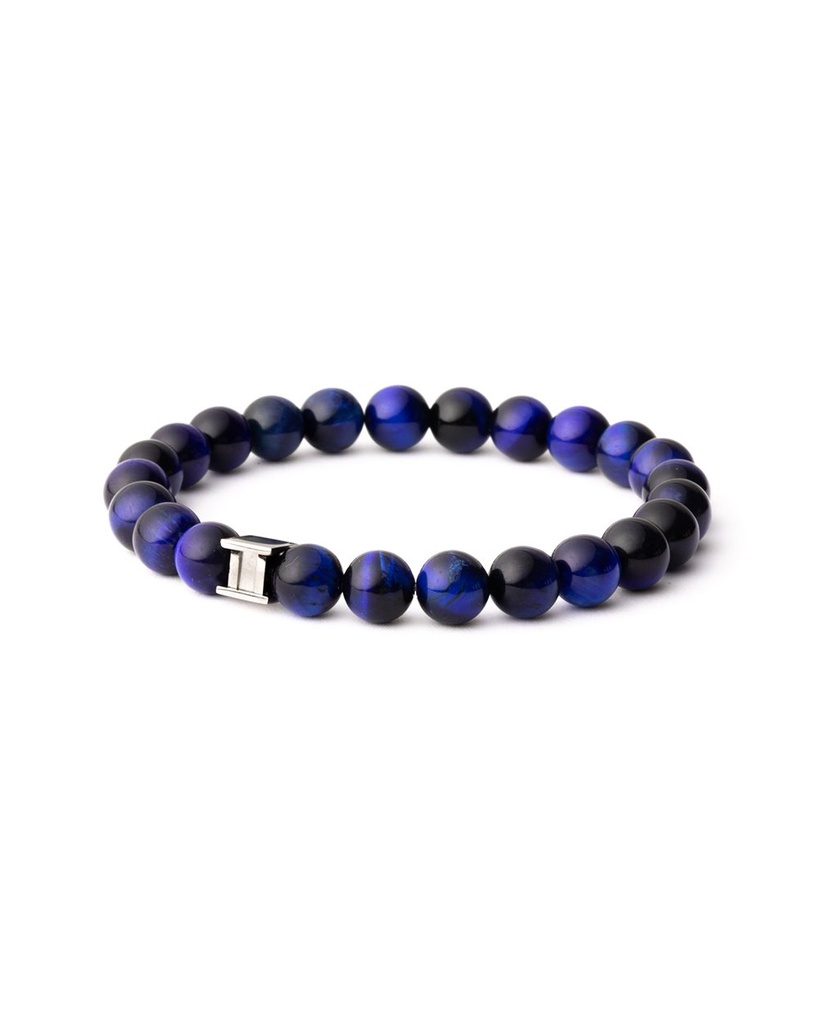 Gemini - Bracelet avec pierre Oeil de Tigre 8 mm (3 couleurs) (copie) (XS)