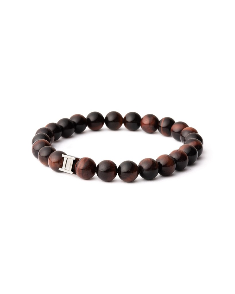 Gemini - Bracelet avec pierre Oeil de Tigre 8 mm (bleu foncé) (copie) (XS)