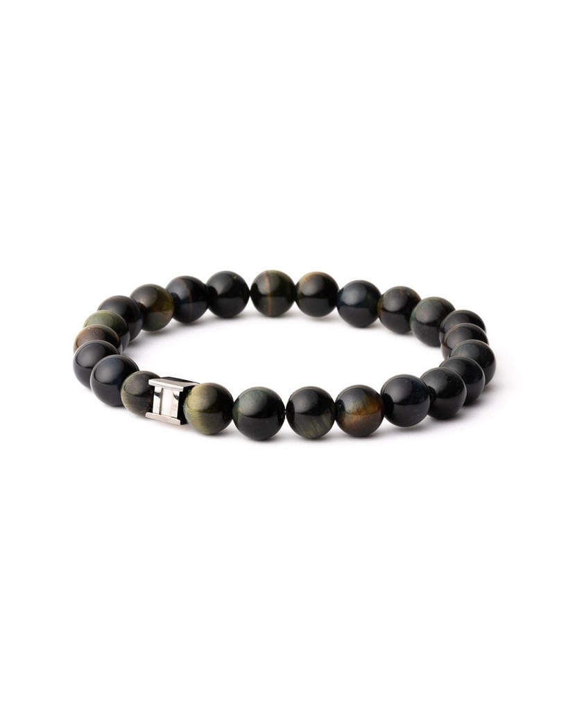 Gemini - Bracelet avec pierre verte 8mm (gem evergreen) (XS)