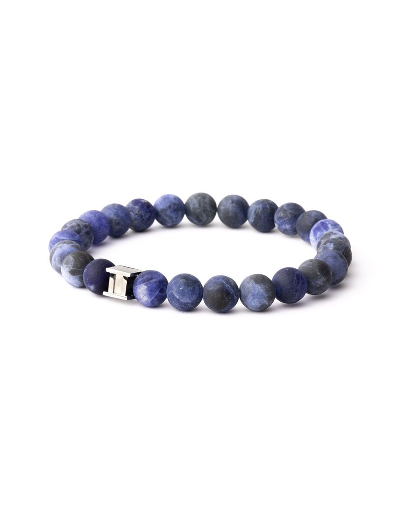 Gemini - Bracelet avec pierre Alpha Bleu mat 8mm (XS)