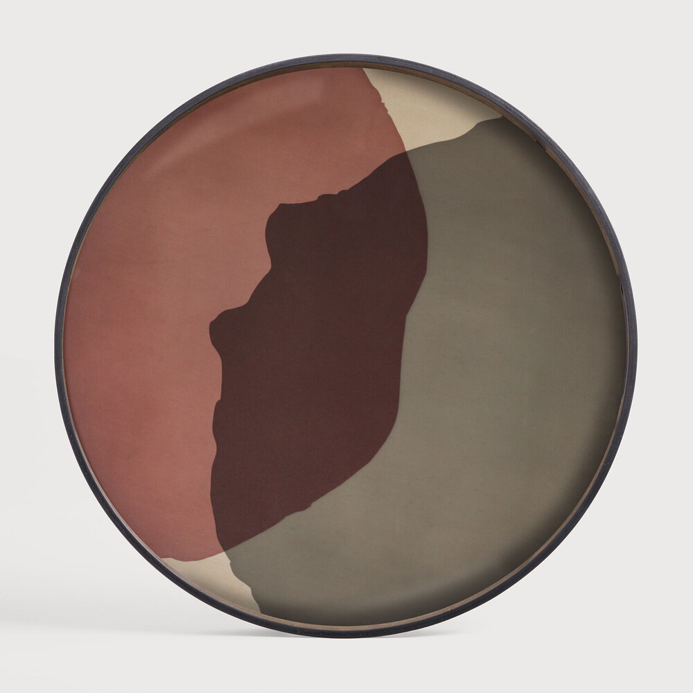 ETHNICRAFT - Plateau ROND XL 92cm pinot Combined Dots Glass