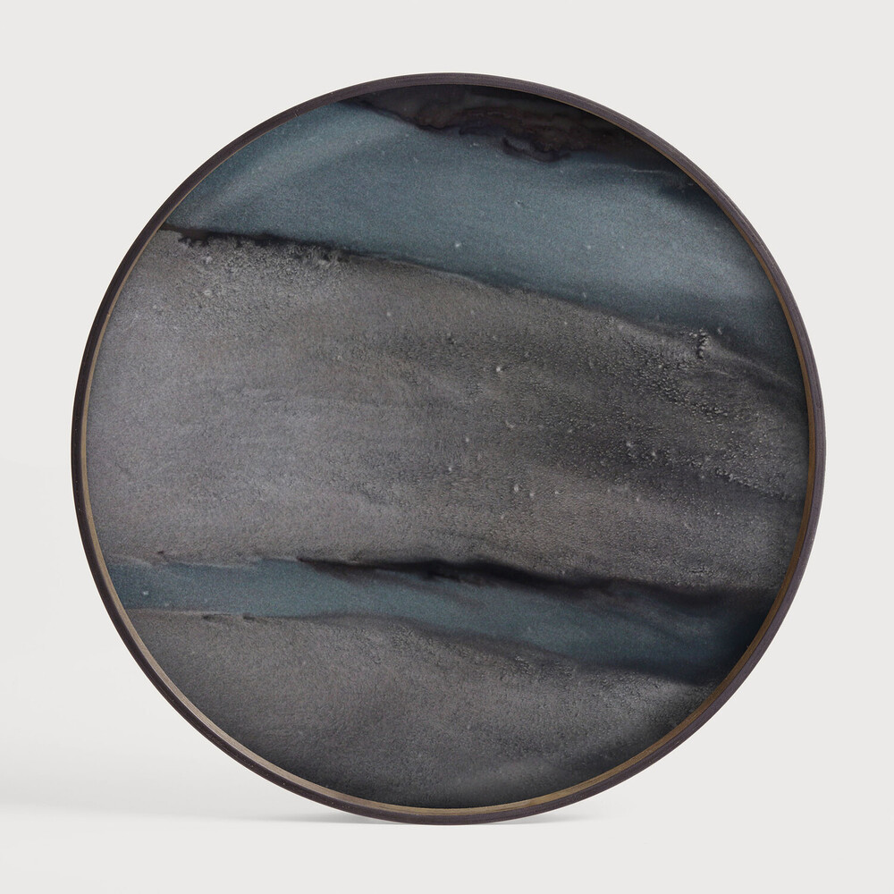 ETHNICRAFT - Plateau ROND 61cm ORGANIC Graphite Glass