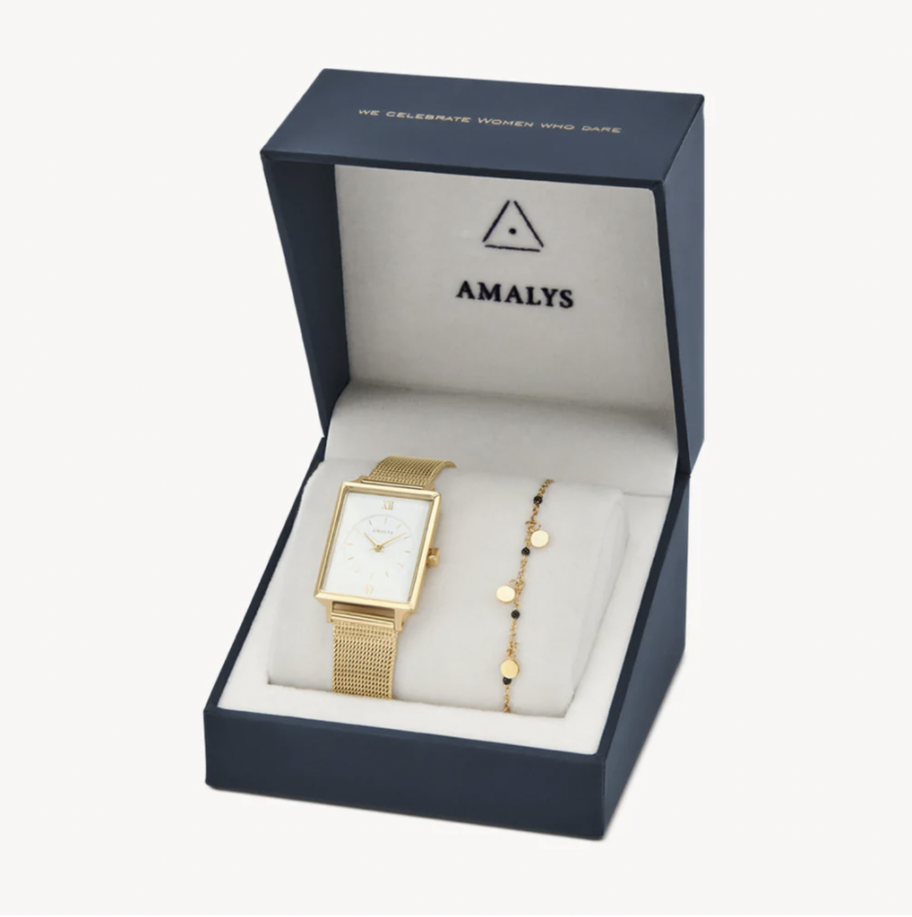 AMALYS - Coffret Montre Emily + Bracelet Or