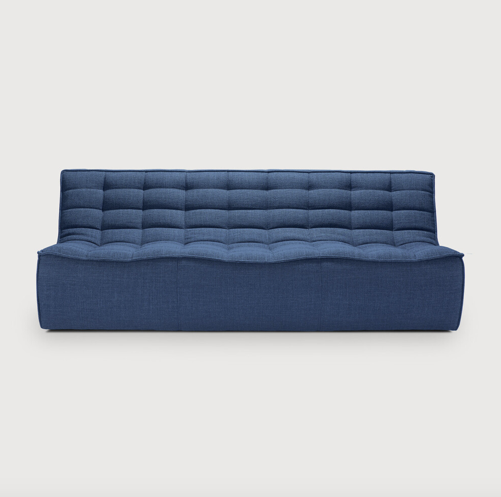 ETHNICRAFT - N701 Canapé 2-Places Tissu Standard (copie) (Bleu)