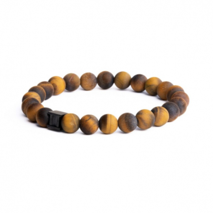 Gemini - Bracelet avec pierre Black TIGER 8mm (XS)