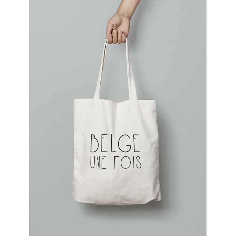 BELGE UNE FOIS - Totebag Blanc BELGE UNE FOIS Noir
