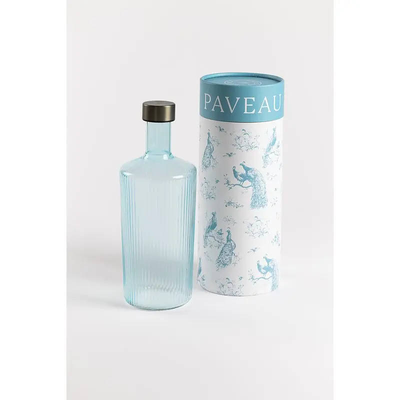 [10084] PAVEAU - Carafe Ribbed LUCKY Bottle  (Bleu)