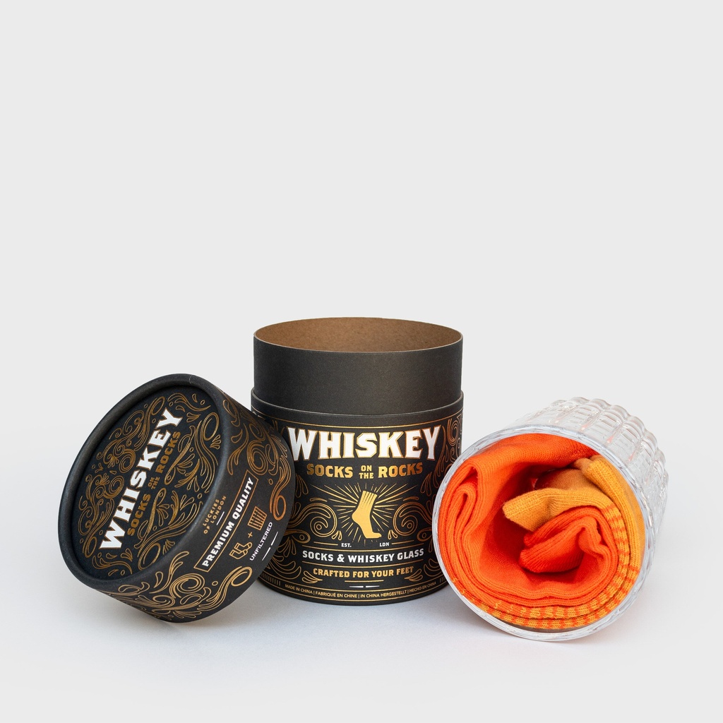 LUCKIES - Whiskey Chaussettes (verre + chaussettes) SOCKS ON THE ROCKS