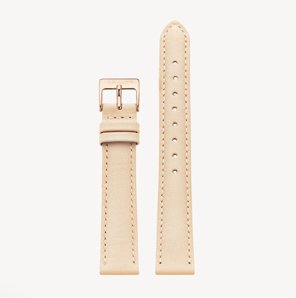 AMALYS - Bracelet 14mm CUIR Rose pâle/Doré rosé (Light Pink)
