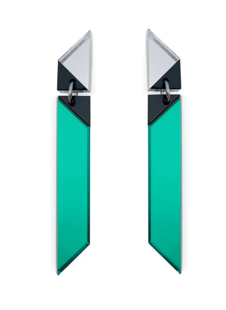 TELLMEE - Boucle d'Oreille OBLIK L (Vert)