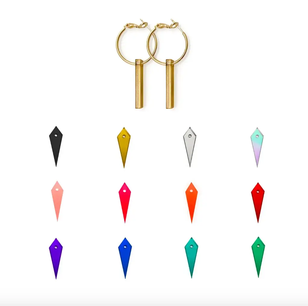 TELLMEE - Accessoire de Boucle d'Oreille TIKA SPIKE (Différents coloris) (Noir)