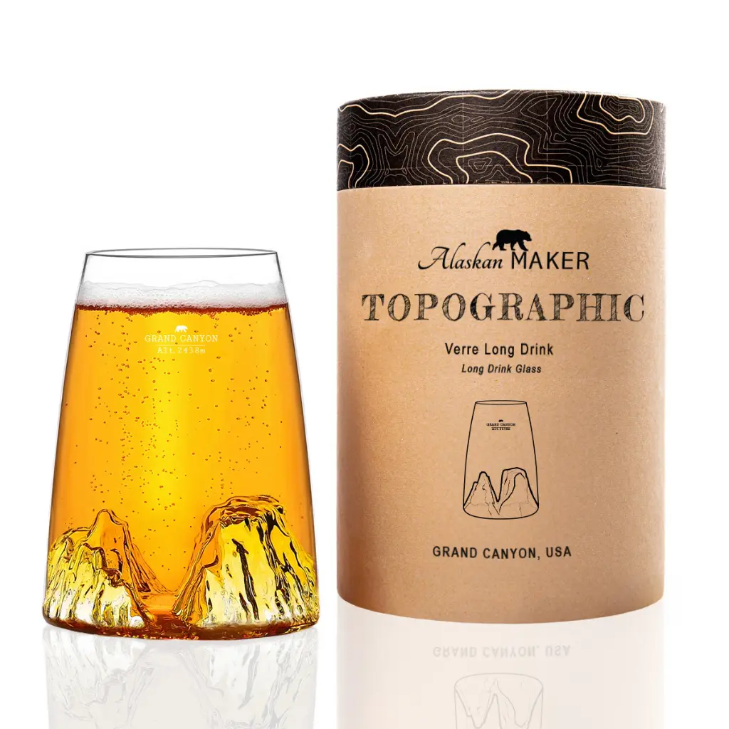 [TOPO-VD-G] ALASKAN MAKER - Verre Long drink TOPOGRAPHIC  : Grand Canyon