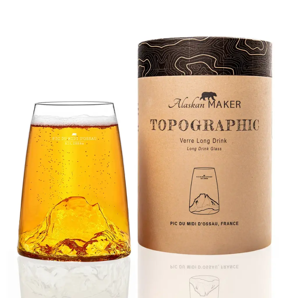 [TOPO-VD-PM] ALASKAN MAKER - Verre Long drink TOPOGRAPHIC  : Pic du midi