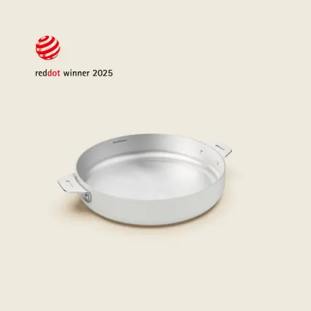 COOKUT - La Merveilleuse POELE 24cm INOX poignée amovible (poignée non-incluse) (Blanc)