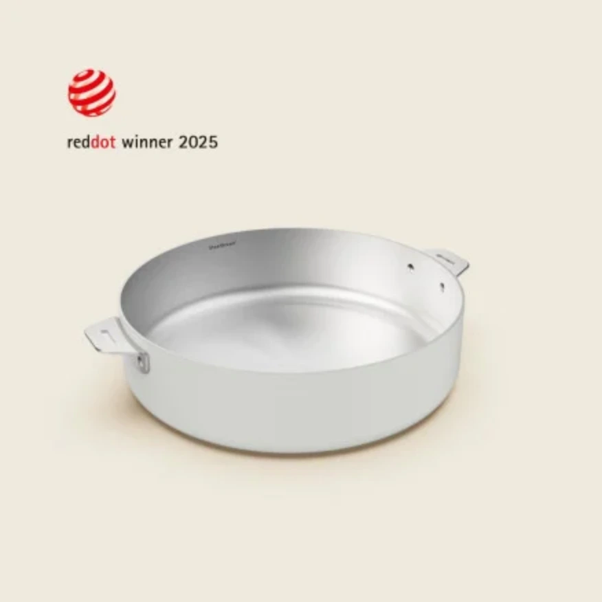 COOKUT - La Merveilleuse SAUTEUSE 28 cm INOX poignée AMOVIBLE (poignée non-incluse) (Blanc)