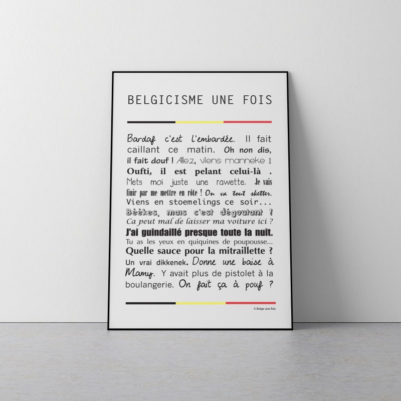 BELGE UNE FOIS - Poster BELGICISMES A2 50x70cm