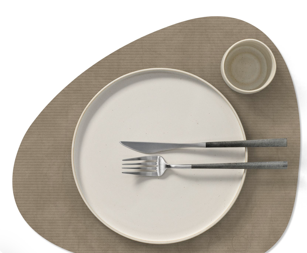 LINDDNA - Set de table CURVE L CORDUROY Nomad-Grey