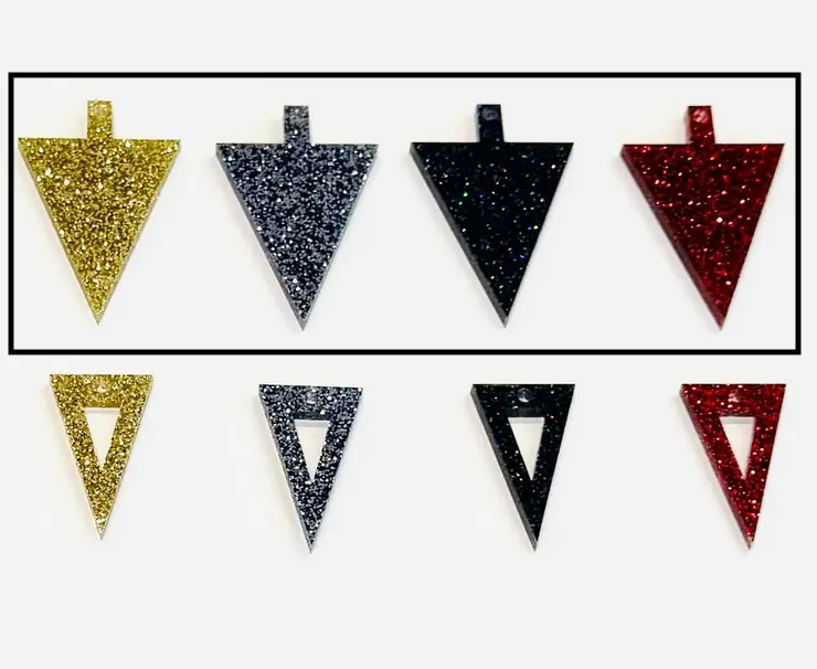 TELLMEE - Accessoire de Boucle d'Oreille TIKA TRIANGLE Paillettes (Différents coloris) (Noir)