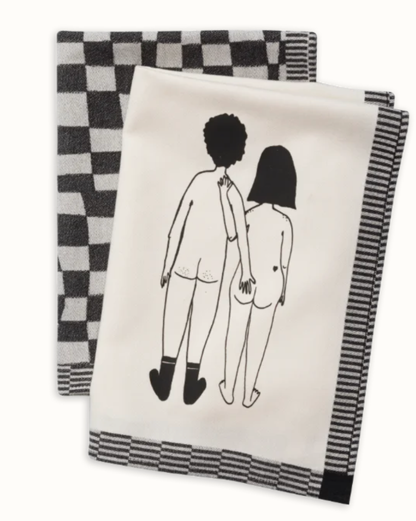 HELEN B - Essuie de vaisselle NAKED COUPLE BACK + MOTIF(set de 2)