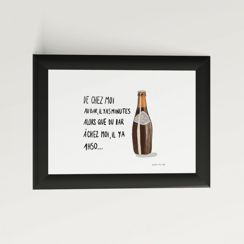 BELGE UNE FOIS - Cadre BAR 21x30cm (Blanc)