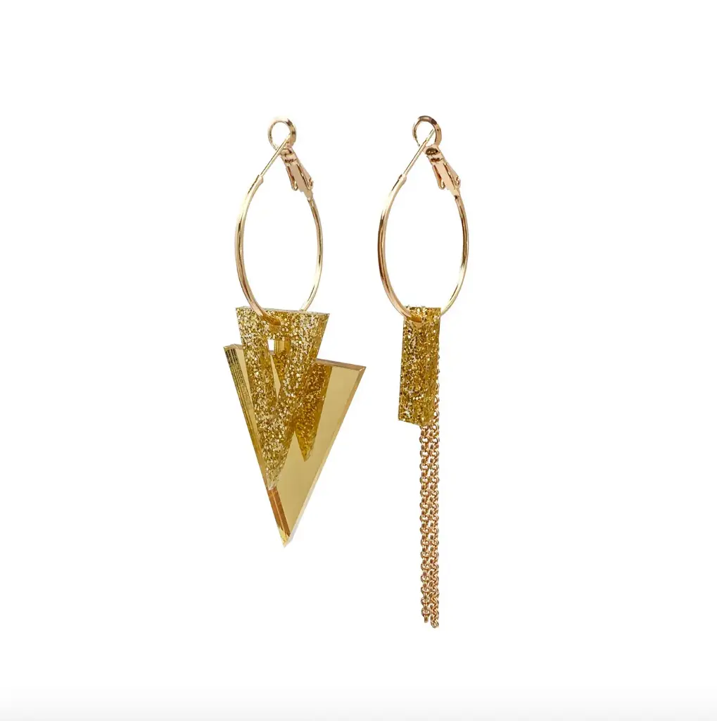 TELLMEE - Boucles d'Oreille TIKA Compo Paillettes Doré