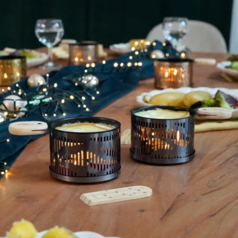 COOKUT - Coffret Raclette à la bougie LUMI Onyx (set de 2)