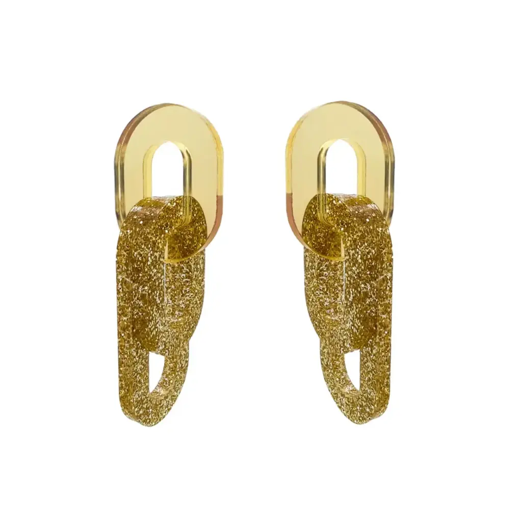TELLMEE - Boucle d'Oreille Ellipse PAILLETTES L (Différents coloris)   (Doré)