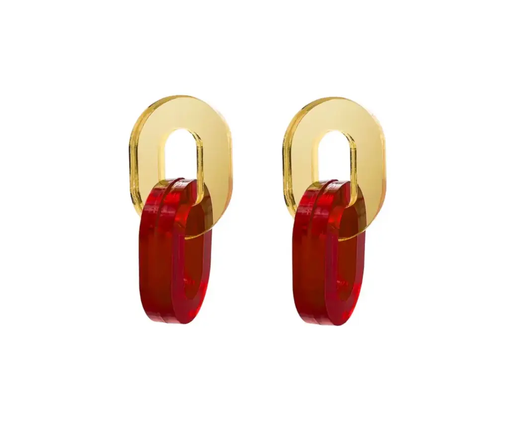 TELLMEE - Boucle d'Oreille Ellipse S (Différents coloris)   (Rouge)