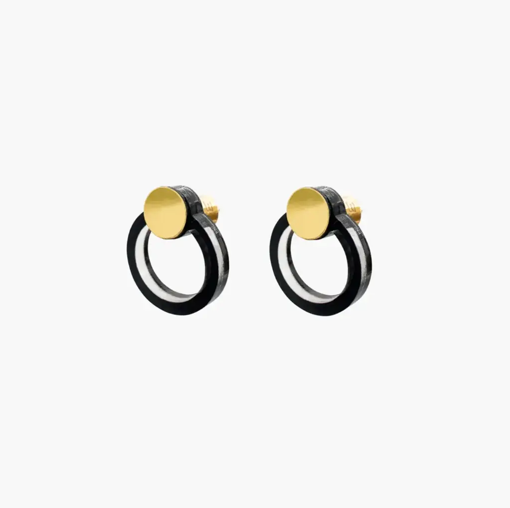 TELLMEE - Boucle d'Oreille SATURNE MINI (Différents coloris) (Noir)