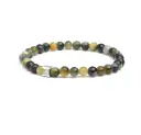 Gemini - Bracelet avec pierre 6mm Oeil de tigre Bleu (gem  Lucky Tiger)  