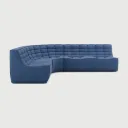 ETHNICRAFT - N701 Canapé MODULAIRE Module 1 place + module d'angle arrondi à 90° + module 2 places = 260x200x76cm - Tissu Standard (Différents coloris)