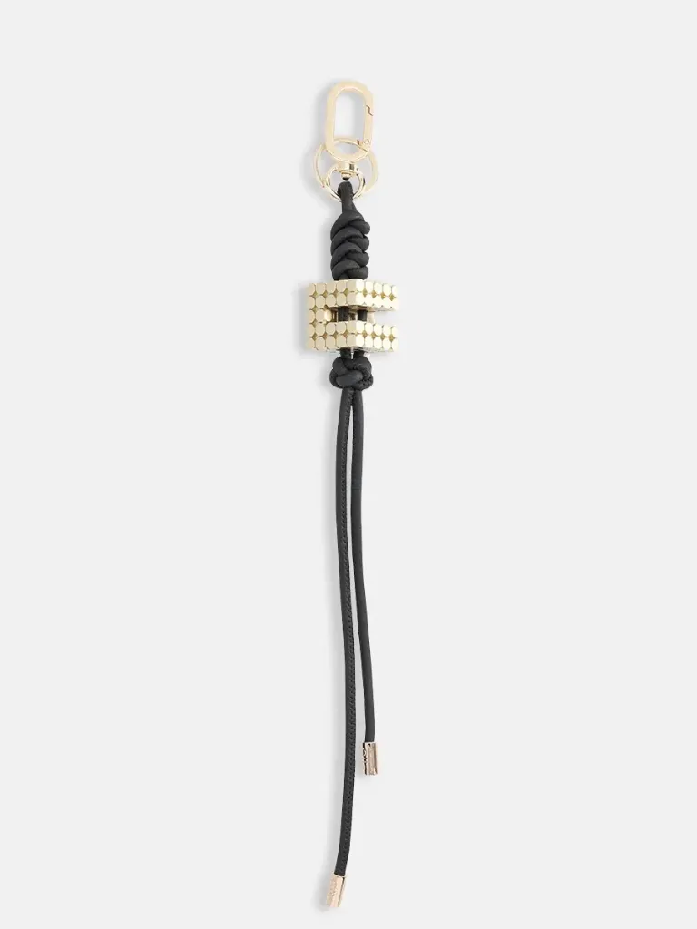 [CG2C10CH061] CLIO GOLDBRENNER - Porte-clés C CHARM Cuir naturel (noir gold)