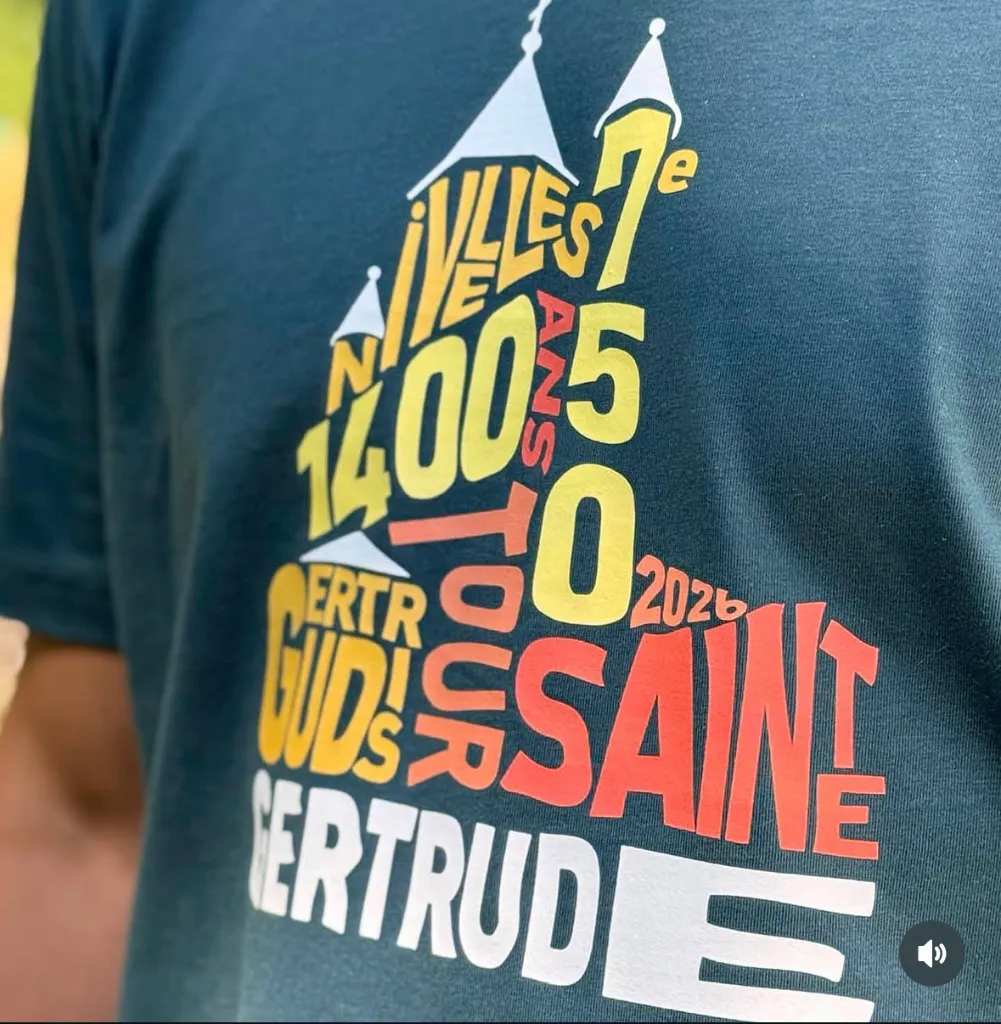 ART KINT - T-shirt Unisexe TOUR SAINTE GERTRUDE NIVELLES 2026 Vert foncé (XS)