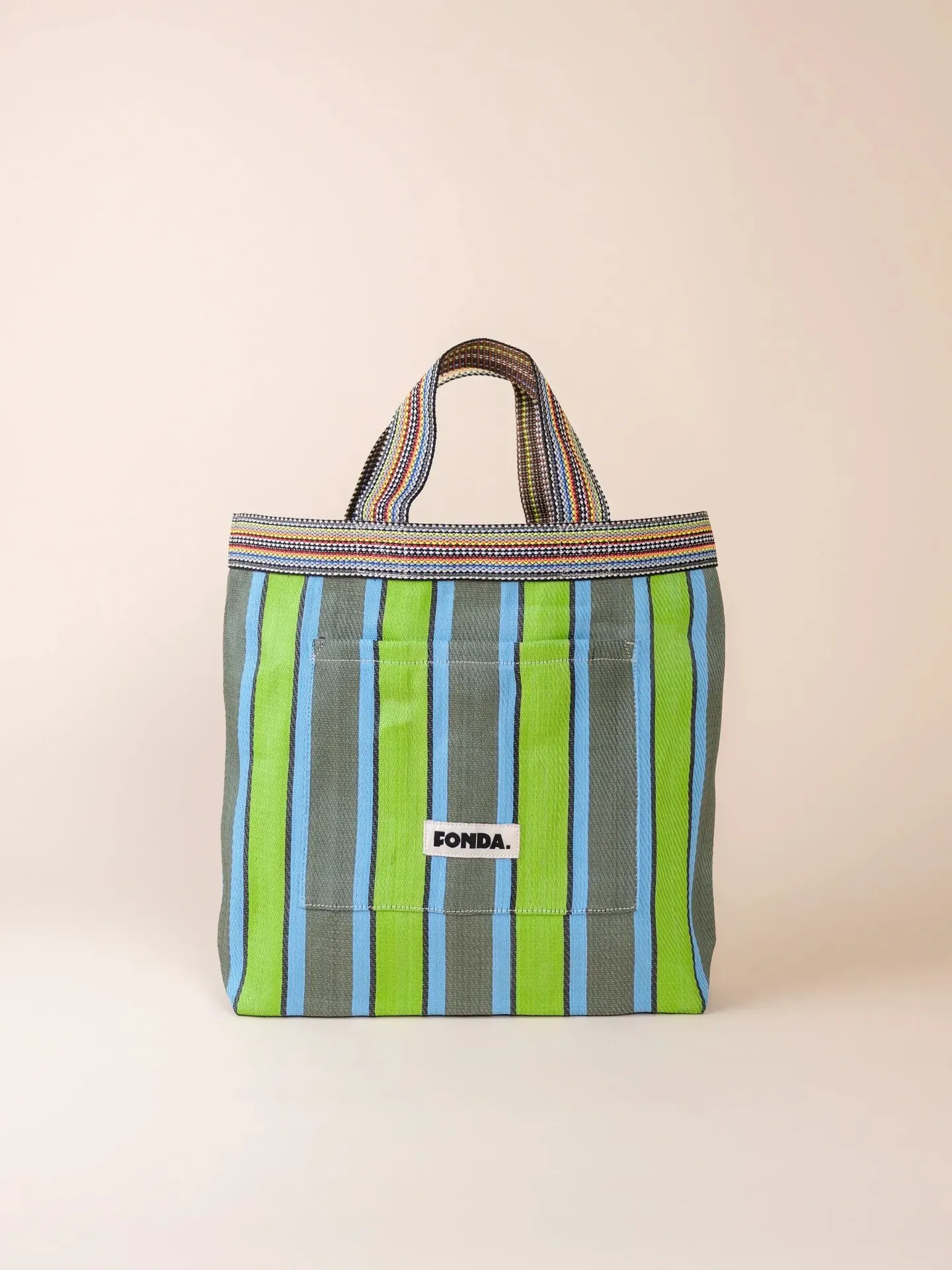 FONDA - Sac LUNCH Vert clair-Kaki-Bleu ciel 008