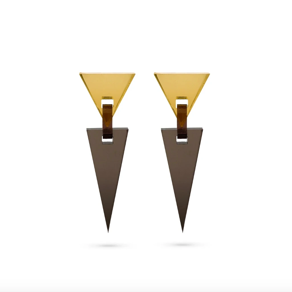 TELLMEE - Boucles d'Oreille MEMPHIS L Triangles Bronze