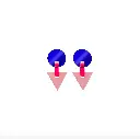 TELLMEE - Boucles d'Oreille MEMPHIS S Rond-Triangle BLEU